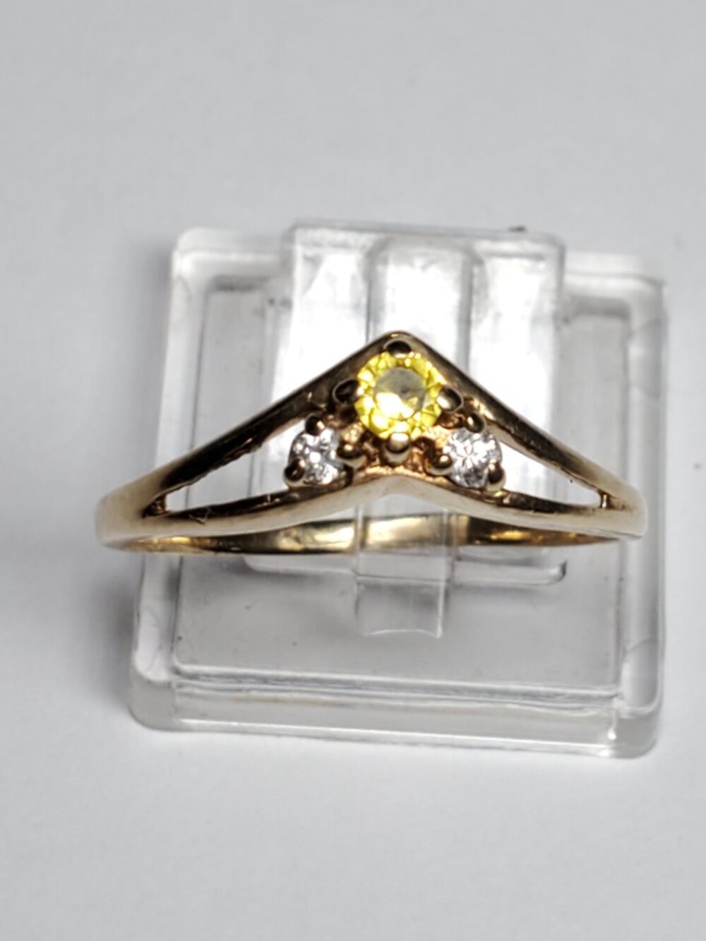 10k Yellow Gold Ring With Three Stones